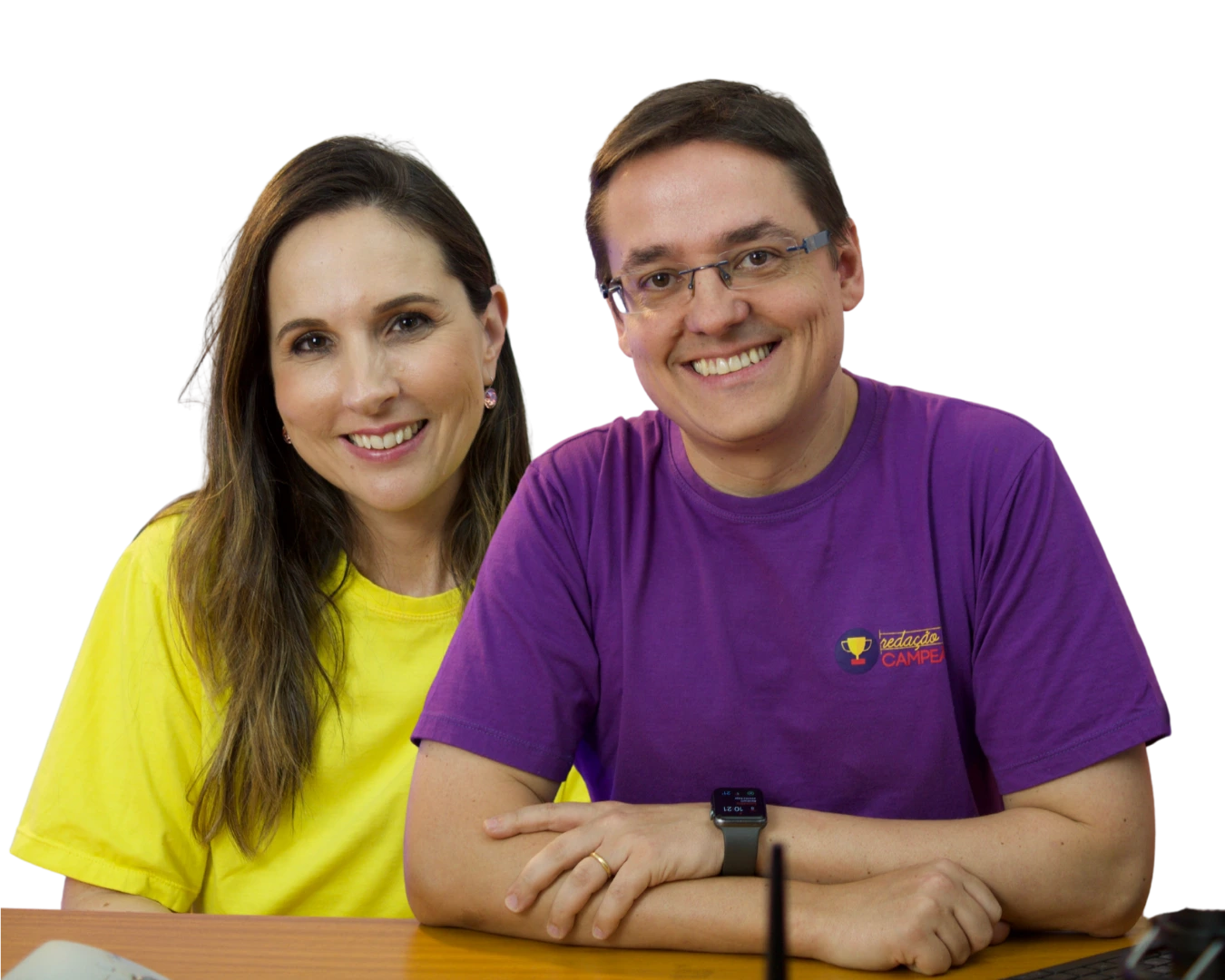 Candice e João — criadores do Redação de Campeão